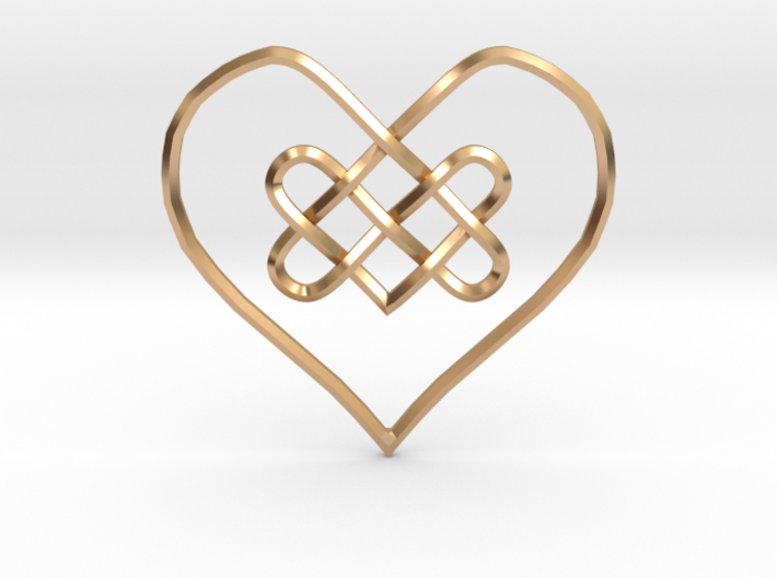 Knotty Heart Pendant 3d printed