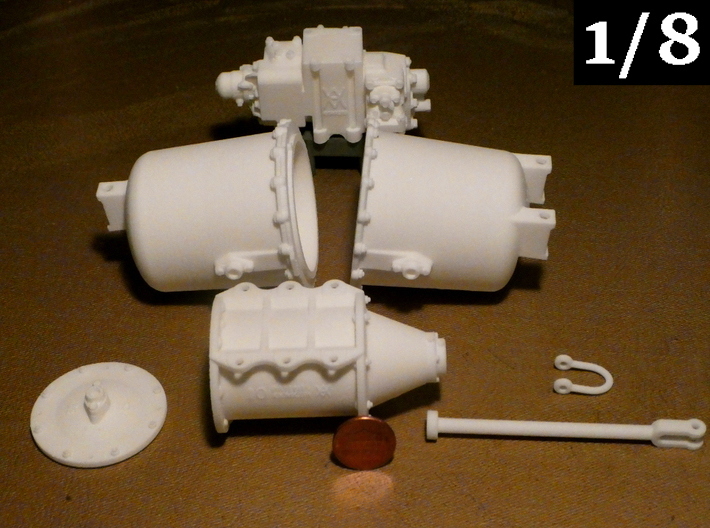 1/8 Scale AB Brake System Set 3d printed A complete set of AB brake components in 1/8 scale.