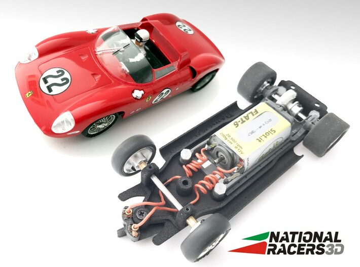 3D Chassis - Monogram Ferrari 275 (Inline) 3d printed Chassis compatible with Monogram model (slot car and other parts not included)