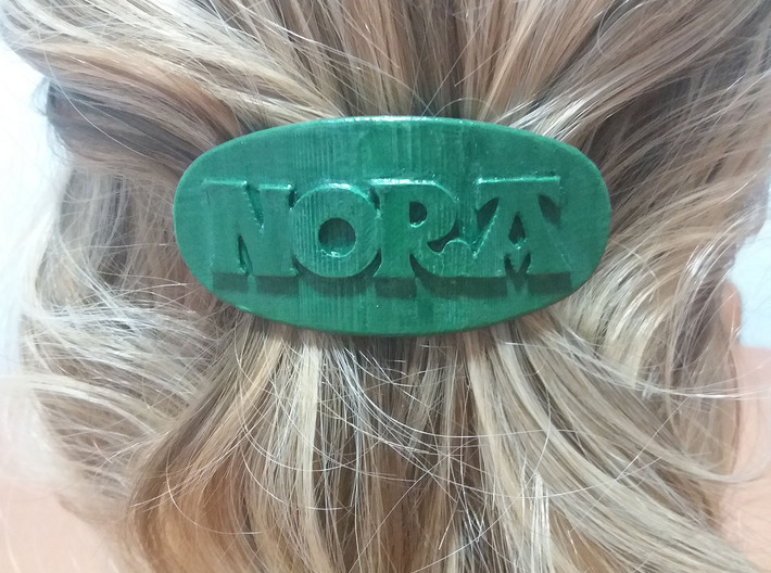 NORA Personalized Oval Hair Barrete 60-76 3d printed 