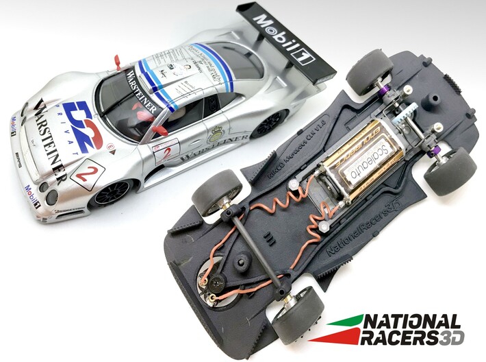 3D Chassis - NINCO Mercedes CLK GTR (Combo) 3d printed Chassis compatible with NINCO model (slot car and other parts not included)