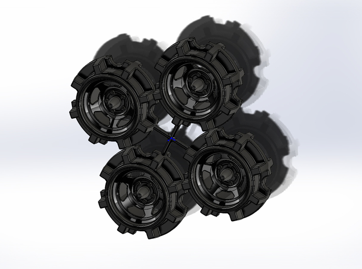 Bassett 5 Hole Diecast Wheel Set 3d printed