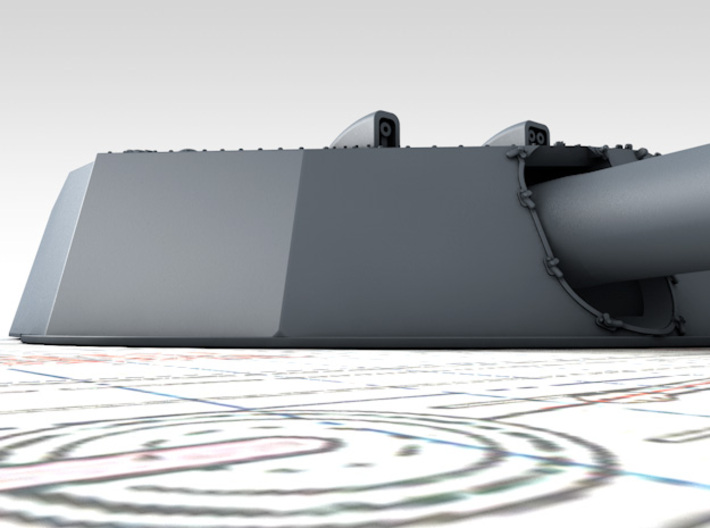 1/350 HMS Colossus Class 1916 12" MKXI Guns x5 3d printed 3D render showing Turret Detail