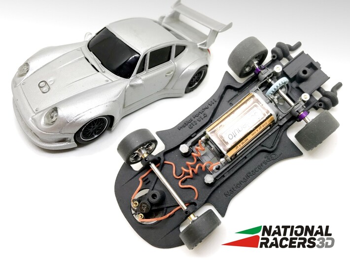 3D Chassis - ProSlot Porsche 911 GT2 (Combo) 3d printed Chassis compatible with ProSlot model (slot car and other parts not included)