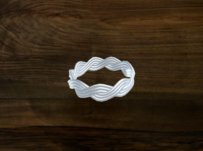 Turk's Head Knot Ring 2 Part X 9 Bight - Size 7 3d printed 