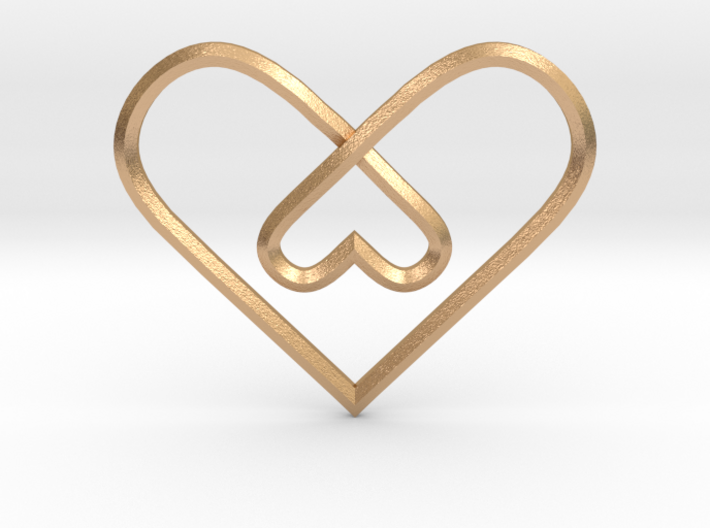 2 Hearts Knot Pendant 3d printed