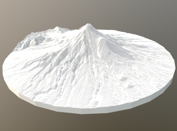 Mount Taranaki Map - Contours (10 Meter) - Large 3d printed 