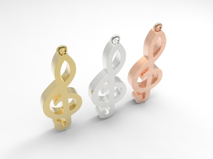 Music Note treble clef 3d printed 