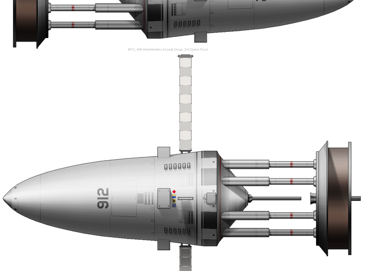 Neptune Class Space Battleship 3d printed 