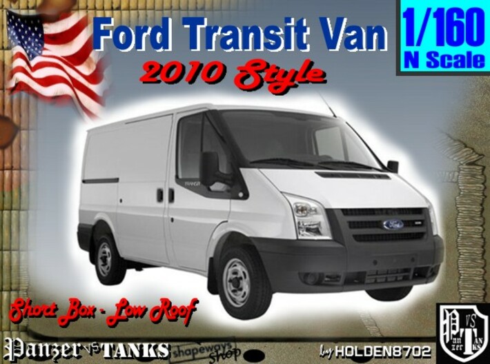1-160 4x Ford Transit Van 2010 3d printed 