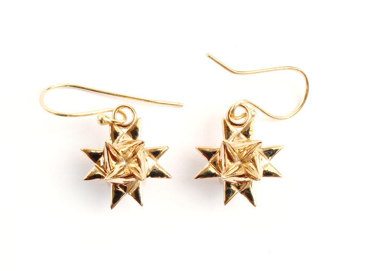 Froebel Star Earrings - Christmas Jewelry 3d printed 