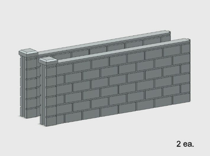 5' Block Wall - 2-Med Jointed Sections 3d printed Part # BWJ-004