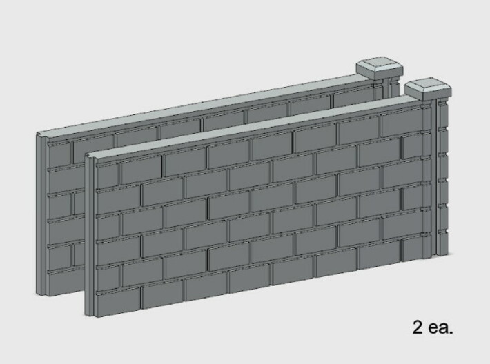 5' Block Wall - 2-Med R/S Jointed Intersections 3d printed Part # BWJ-013