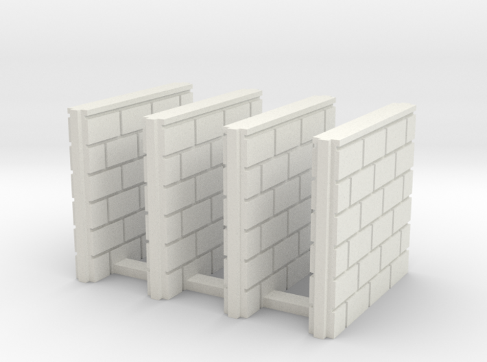 5' Block Wall - 4-Short Jointed Splices 3d printed Part # BWJ-027