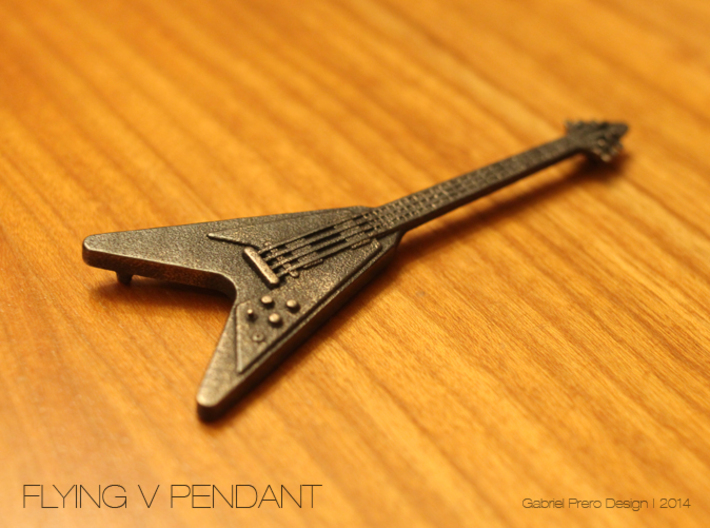 Flying V Guitar Pendant 3d printed