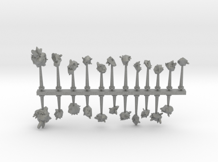 Crystal and Rock Asteroids sprue 3d printed