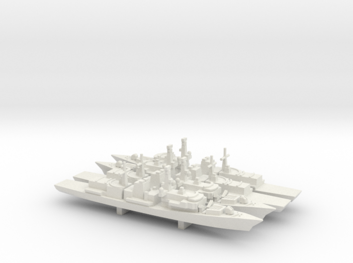 Type 23 frigate x 4, 1/1800 3d printed 