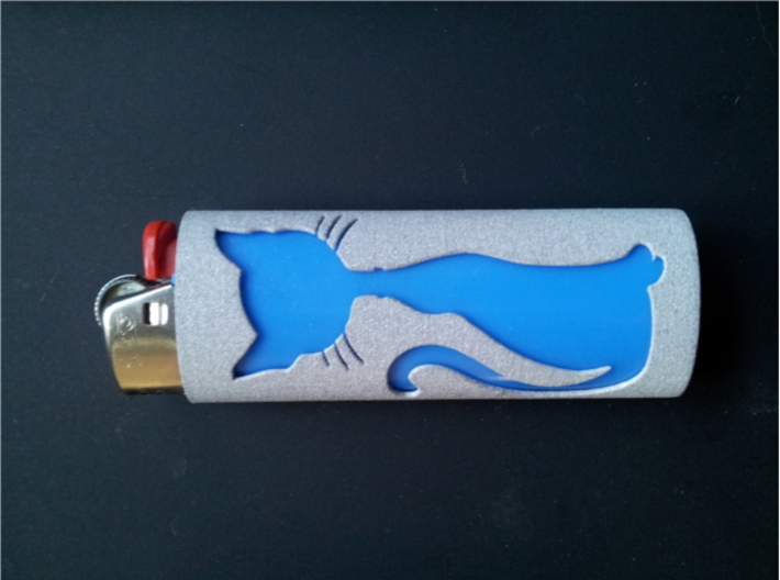 BIC Sleeve Cats 3d printed Cat lighter sleeve with a blue lighter