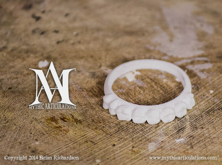 Molar Teeth Ring Size 6 3d printed White Strong and Flexible