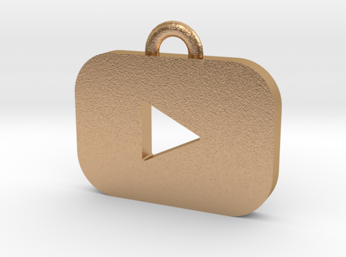 Youtube logo all materials necklace keychain gift 3d printed