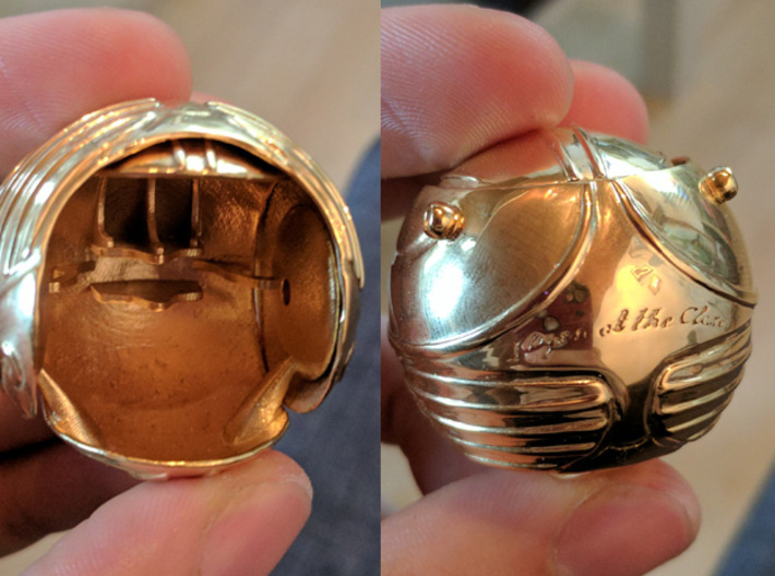 Golden Snitch Ring Box with Wings (Front) 3d printed