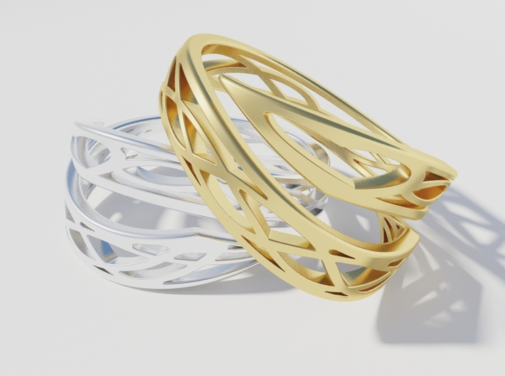 Embrace of Love 3d printed Render gold & silver