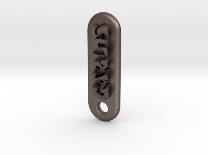 CARLOS Personalized keychain embossed letters 3d printed