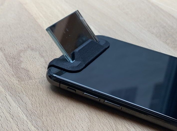 Mirror Clip: iPhone X 3d printed Assembled with mirror (sold separately)