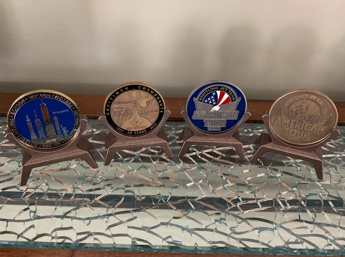 Challenge Coin Stand - 1.75IN - Bronze 3d printed 