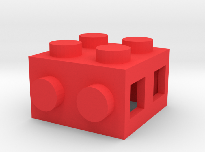 Custom LEGO-inspired brick 2x2 3d printed