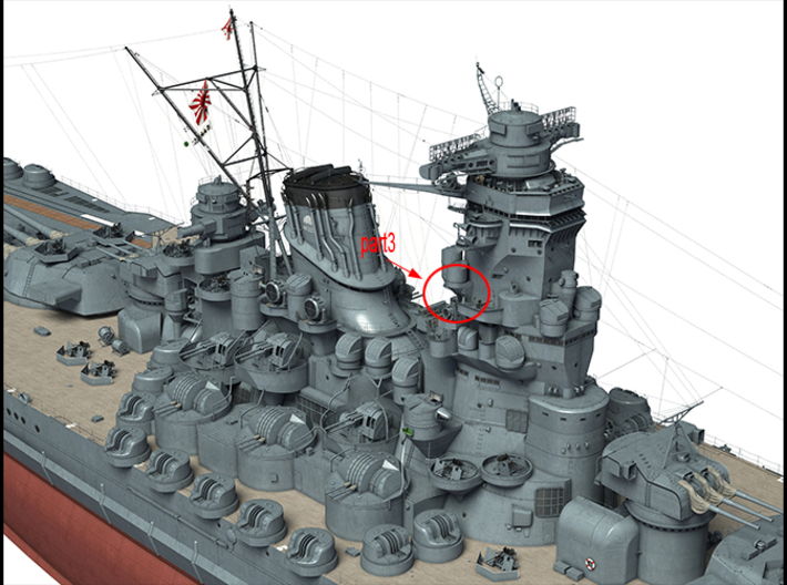 1/200 Yamato superstructures part3 3d printed