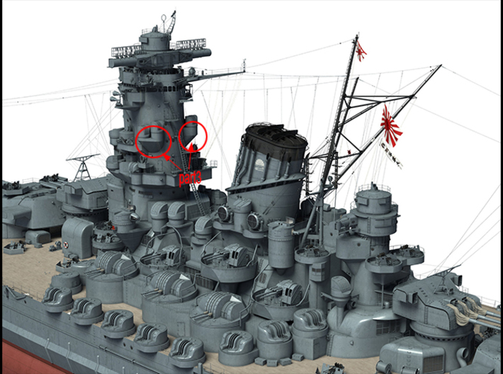 1/200 Yamato superstructures part3 3d printed 