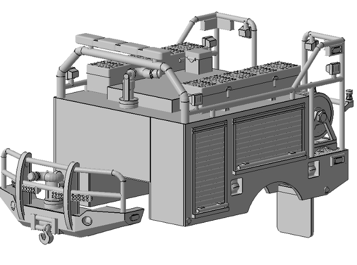 1/87th Wildlands Fire Brush Truck Body 3d printed 