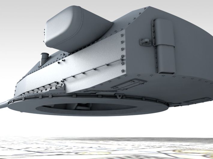 1/600 DKM Bismarck 38cm SK C/34 Guns Blast Bags 3d printed 3D render showing Bruno/Caesar Turret detail