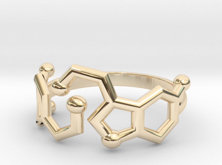 Dopamine + Serotonin Molecule Ring 3d printed