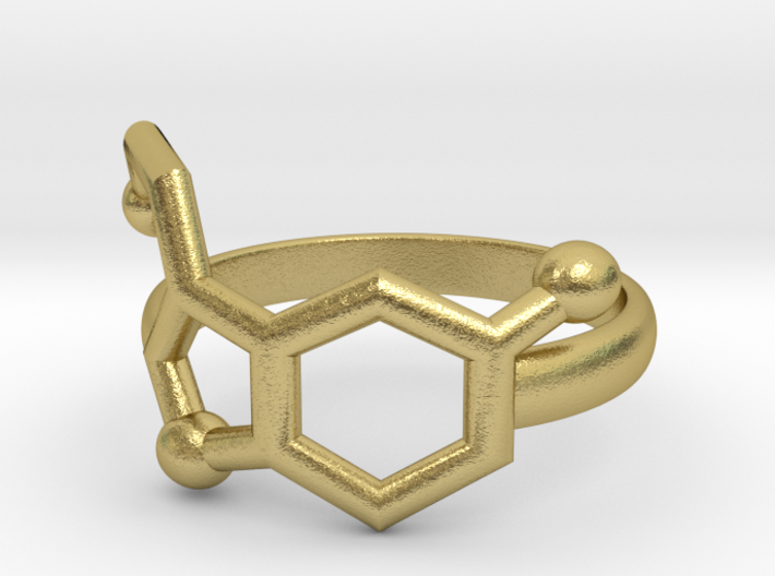 Serotonin Molecule Ring Minimal 3d printed