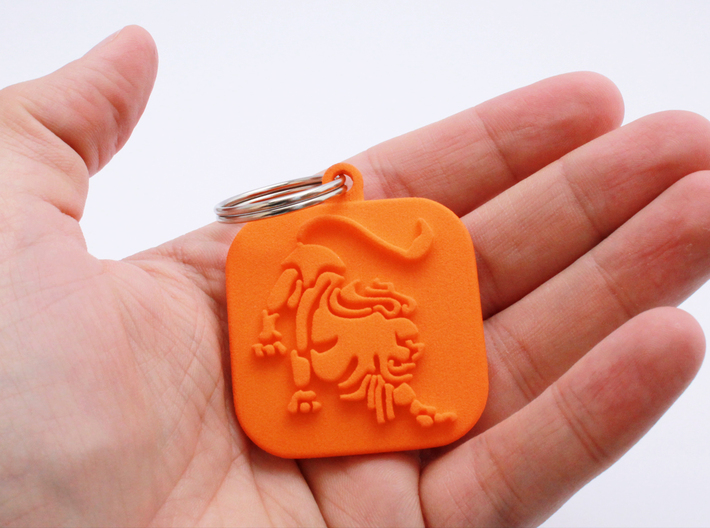 Keychain zodiac Lion (single color) 3d printed