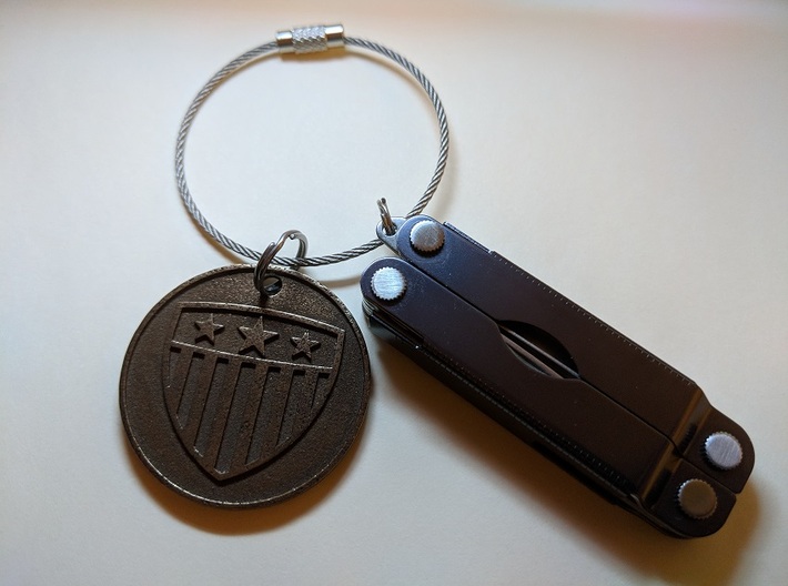 Customizable Coin Tag: US Shield Emblem Edition 3d printed
