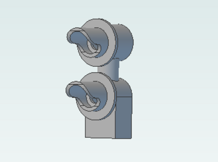 Double Dwarf 3mm Signal Housing 3d printed Front