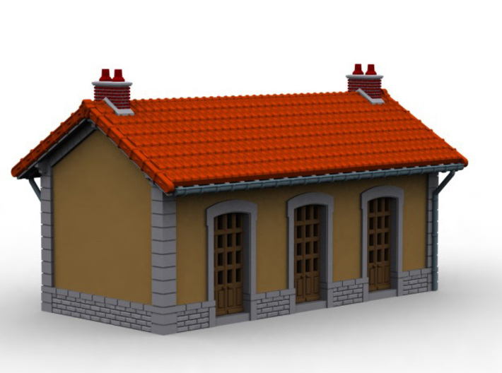 ZGH22 Small train station 3d printed 