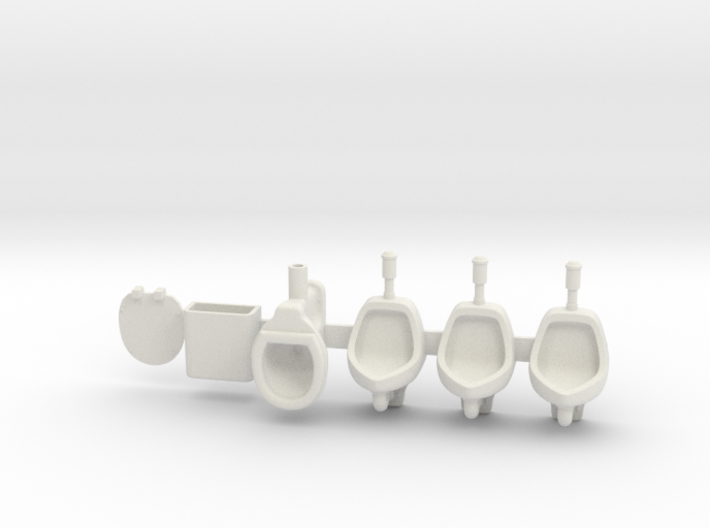 Toilet and urinals 01. 1:22.5 Scale 3d printed