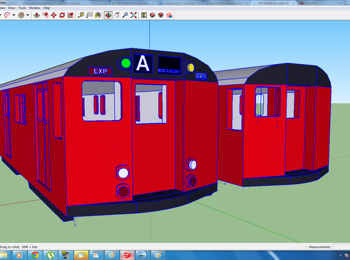 ho scale r27/r30 subway car new york city (pair) 3d printed showing both types of ends, both cars included