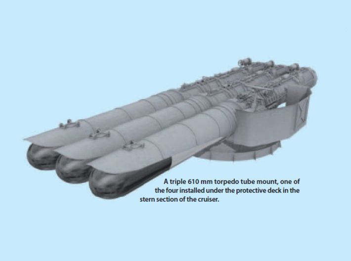 1/200 IJN triple 610 mm (24in) torpedo tubes SET 3d printed 