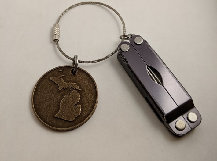 Customizable Coin Tag: Michigan Edition 3d printed