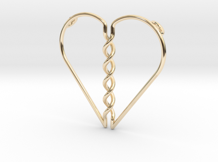 Tangled Heart Pendant (Two Holes) 3d printed