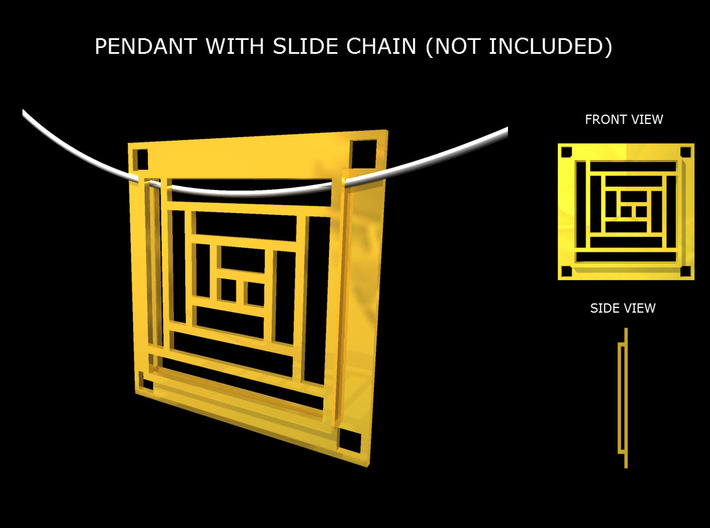Log Cabin Slide Pendant 3d printed Preview Rendering of Slide Pendant