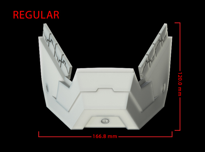Iron Man Helmet Jaw (Regular) Part 3 of 3 3d printed CG Render (Front Measurements)