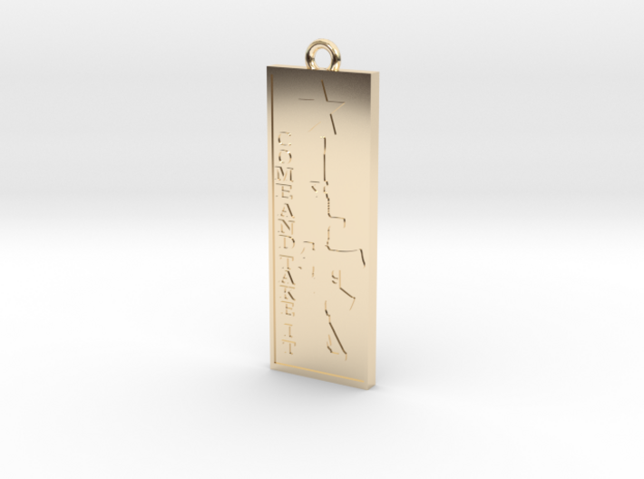 Come and take it Pendant 3d printed