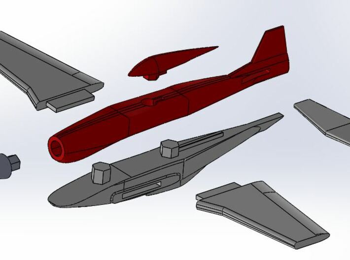 P-51 wing (clipped) 3d printed 