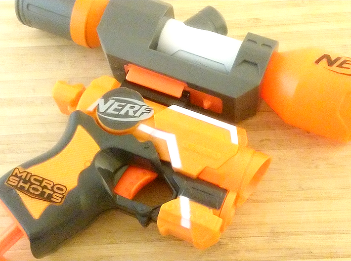 MicroShots Rail to Nerf Rail Adapter (2 Slots) 3d printed 